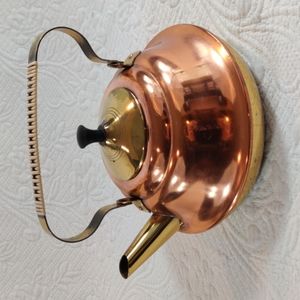 Vintage Brass & Copper Tea Pot